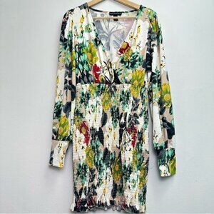 Revamp Floral Stretchy Long Sleeve Deep V-neck dress Medium